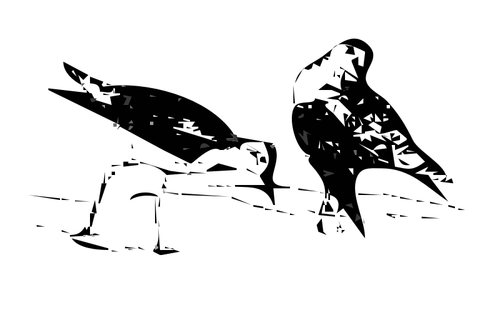 Изображение векторных искусства линии птиц